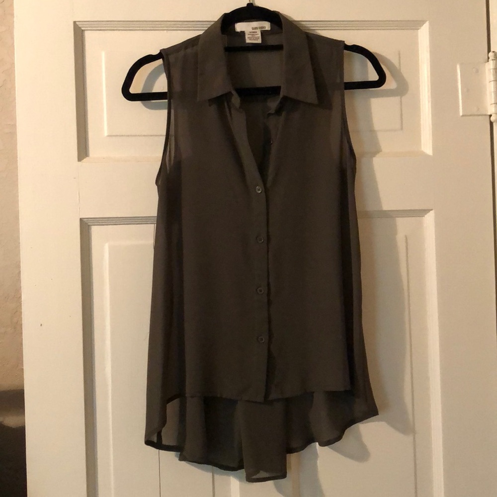 Olive green sleeveless top size S
